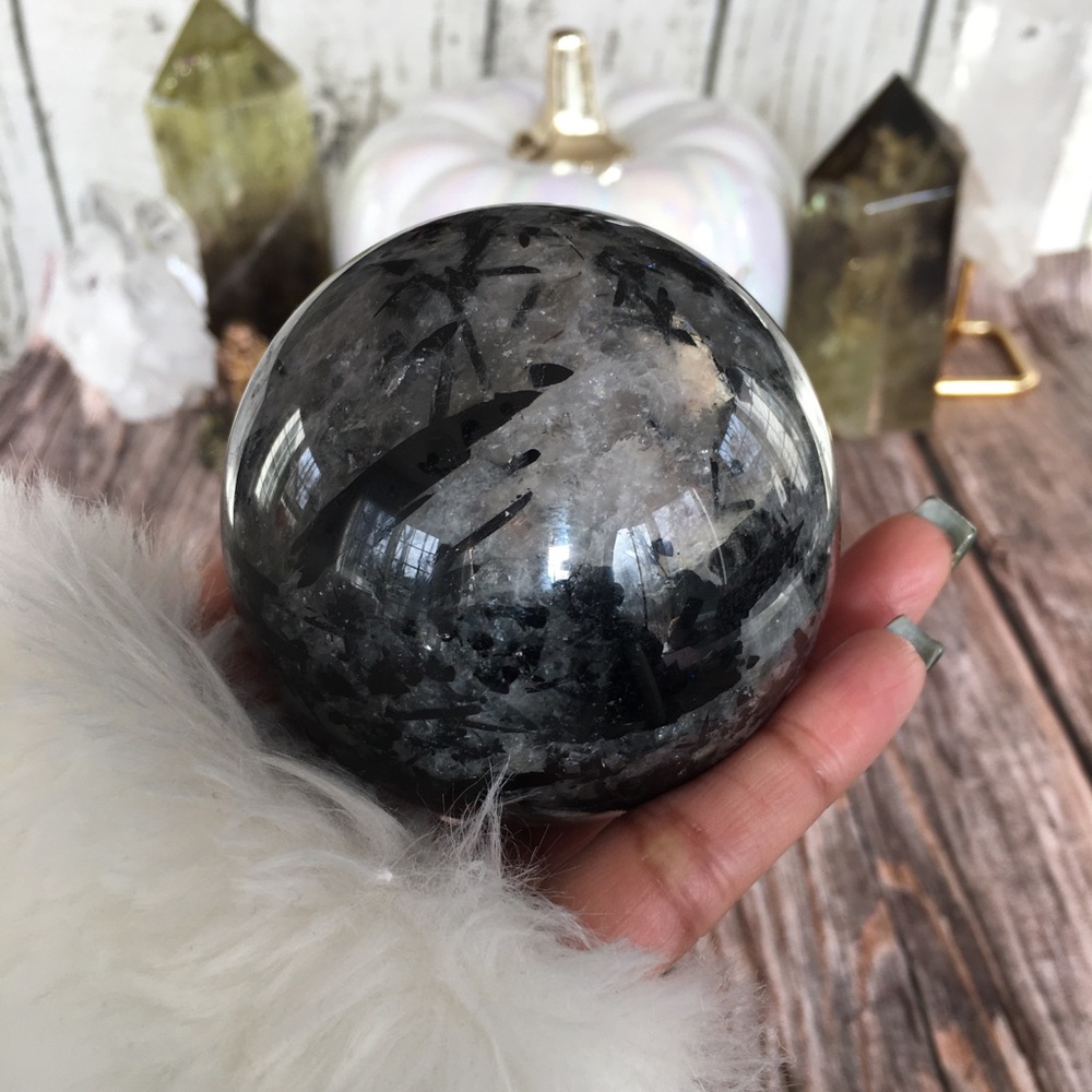 🕉Sold On Etsy! 🕉Tourmalinated sphere 75mm